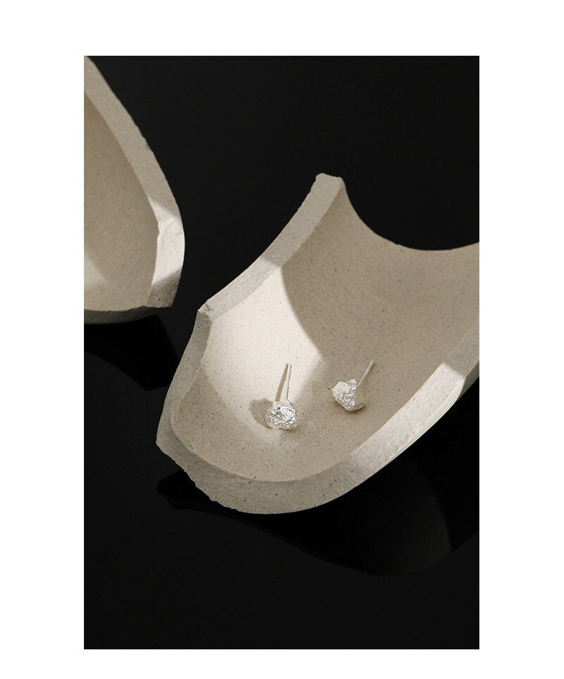 925 Silver Lava Stone Earrings, Gold Vermeil Irregular Fun earrings, Irregular Shape Earrings, Unique Earrings, Perfect Gift for her
