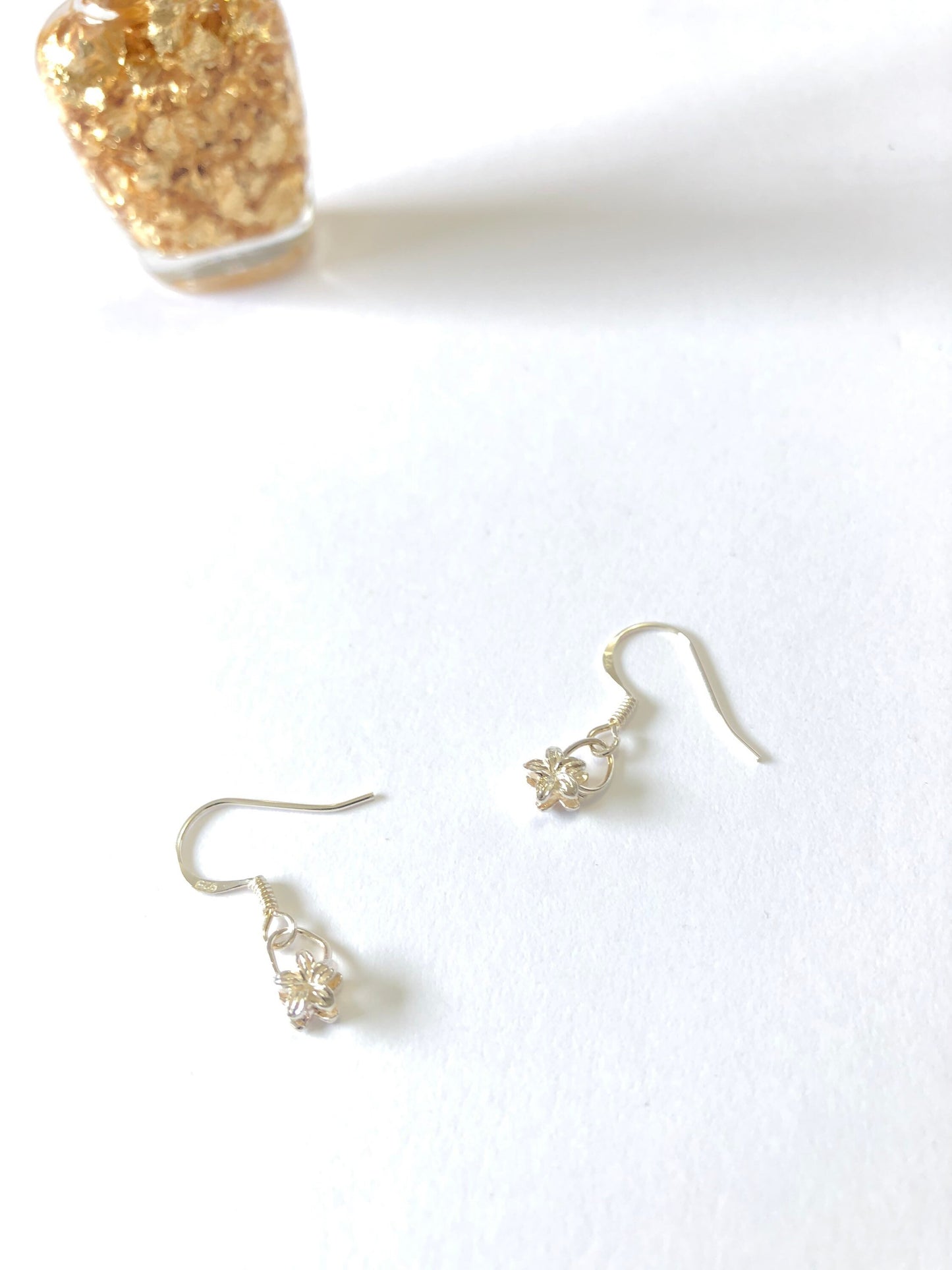 Sterling Silver Dangling Flower Earrings - Dangle Earrings - Perfect Gift For Her