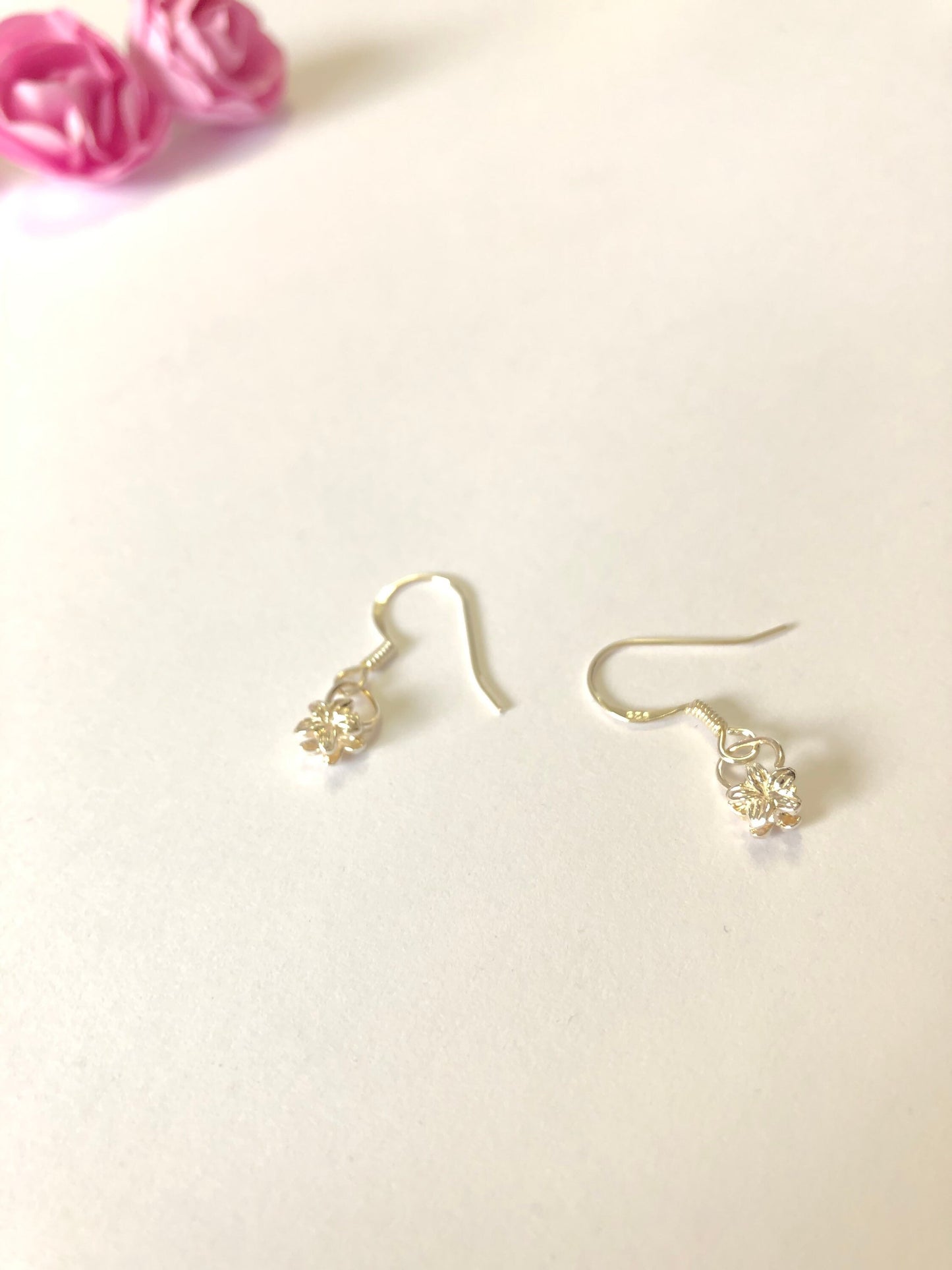 Sterling Silver Dangling Flower Earrings - Dangle Earrings - Perfect Gift For Her