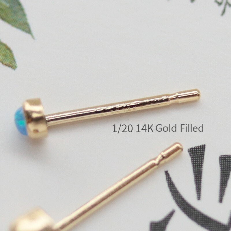 14k Gold Filled Blue Turquoise Earrings, Small Turquoise Studs, Classic Turquoise Earrings, Great for Everyday