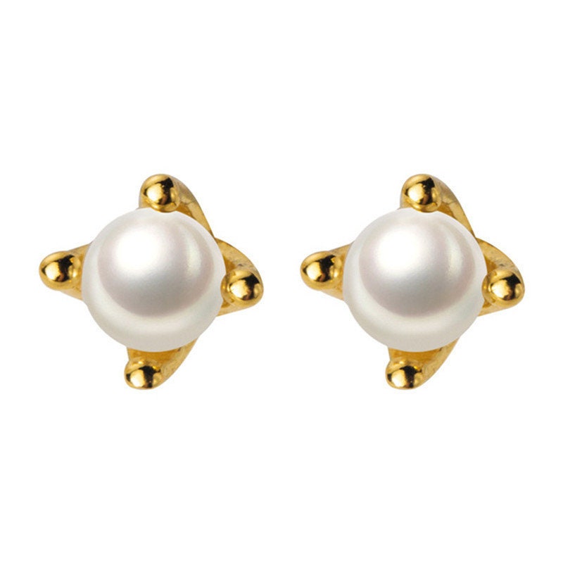20G Gold Tiny Pearl Screw Back Earrings, Dainty Pearl Stud Earrings, Sterling Silver Pearl Screw Back Earrings, Minimalist Pearl Studs, GE46