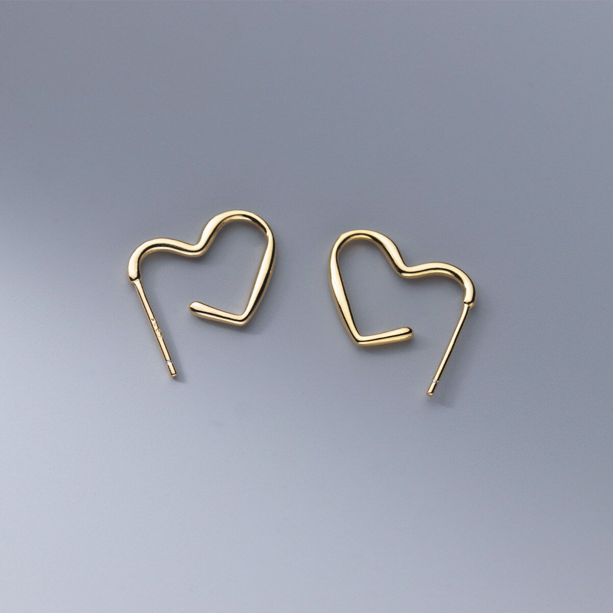 Sterling Silver Open Heart Drop Earrings, Heart Drop Earrings, Silver Open-heart Dangle Earrings, Gifts for her, GE182