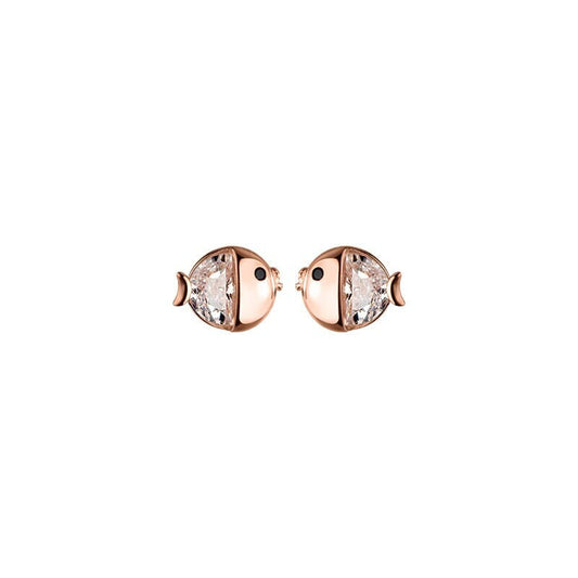 14k Rose Gold Vermeil Kissing Fish Stud Earrings, Kissing Gourami Earrings, Tiny Adorable Fish Earrings, Animal-lover Earrings, Gift, GE169