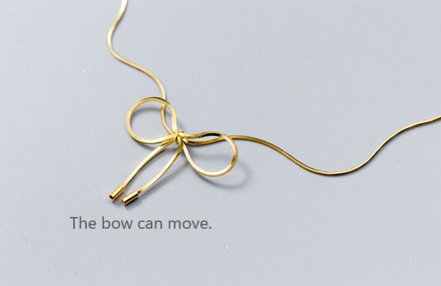Sterling Silver Bow Tie Necklace, 14k Gold Vermeil Bow Necklace, Minimalist Bow necklace, Perfect Gift for her, Valentines Day Gift, GN55