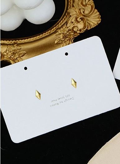 Gold Vermeil Rhombus Stud Earrings, Tiny Gold 3D Rhombus Studs, Tiny Diamond-shaped Studs, Minimalist Studs, Helix/Cartilage Earrings, GE186