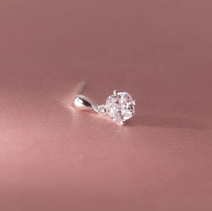 Delicate CZ Drop & Dangle Earrings, Waterdrop Link CZ Earrings, Dainty CZ Drop Earrings, Clear Square cz Earring, Gift for her, GE262