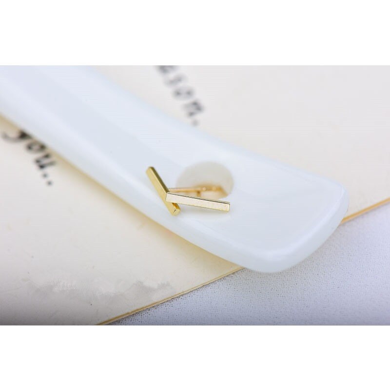 Gold Vermeil Bar Stud Earrings, Rose Gold Bar Earrings, Rectangle Earring, Helix Earrings, Minimalist Geometry Earring, Gift for her, GE276