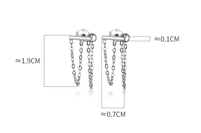 925 Silver Threader Earrings, Silver Tassel Earrings, Double Chain Threader Earrings, Chain Earring, Minimalist Earrings, Gift for her GE286
