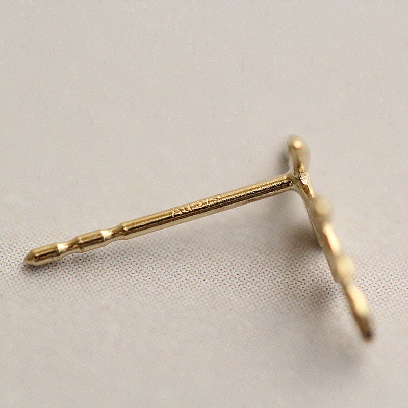 9k Solid Gold Leaf Earrings, 9k Gold Branch Earrings, Solid Gold Minimalist Leaves Earring, Timeless dainty solid gold earring, Gift for her