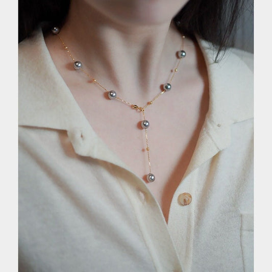 Pearl choker necklace gold​ | Gold pearl choker necklace​