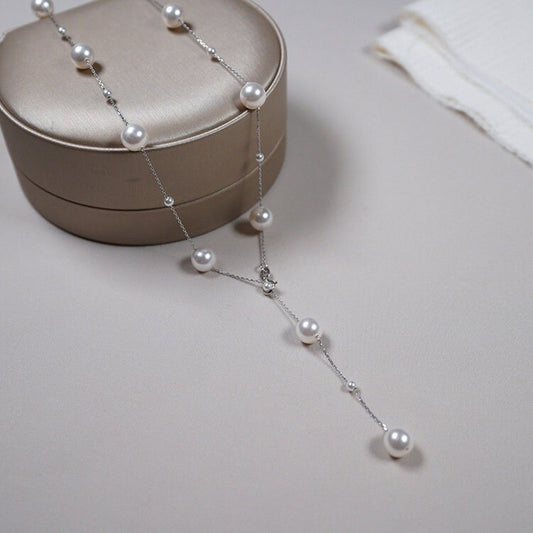 Pearl necklace choker​ | Silver pearl choker​ | pearl and silver choker​