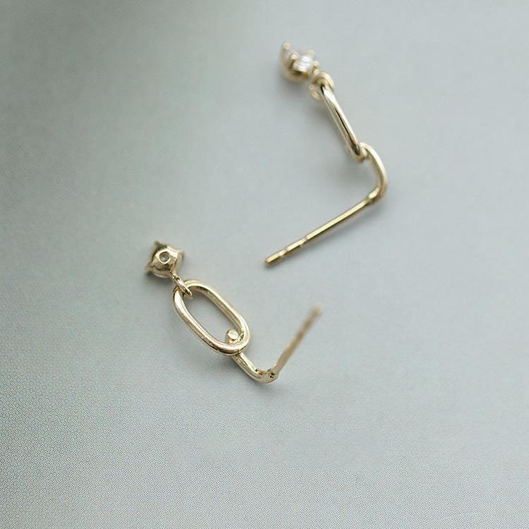 Gold CZ Rectangle Earrings, Small Rectangle CZ Drop Earring, CZ Drop Earrings, Minimalist Geometry Earrings, Gift for her, GE302